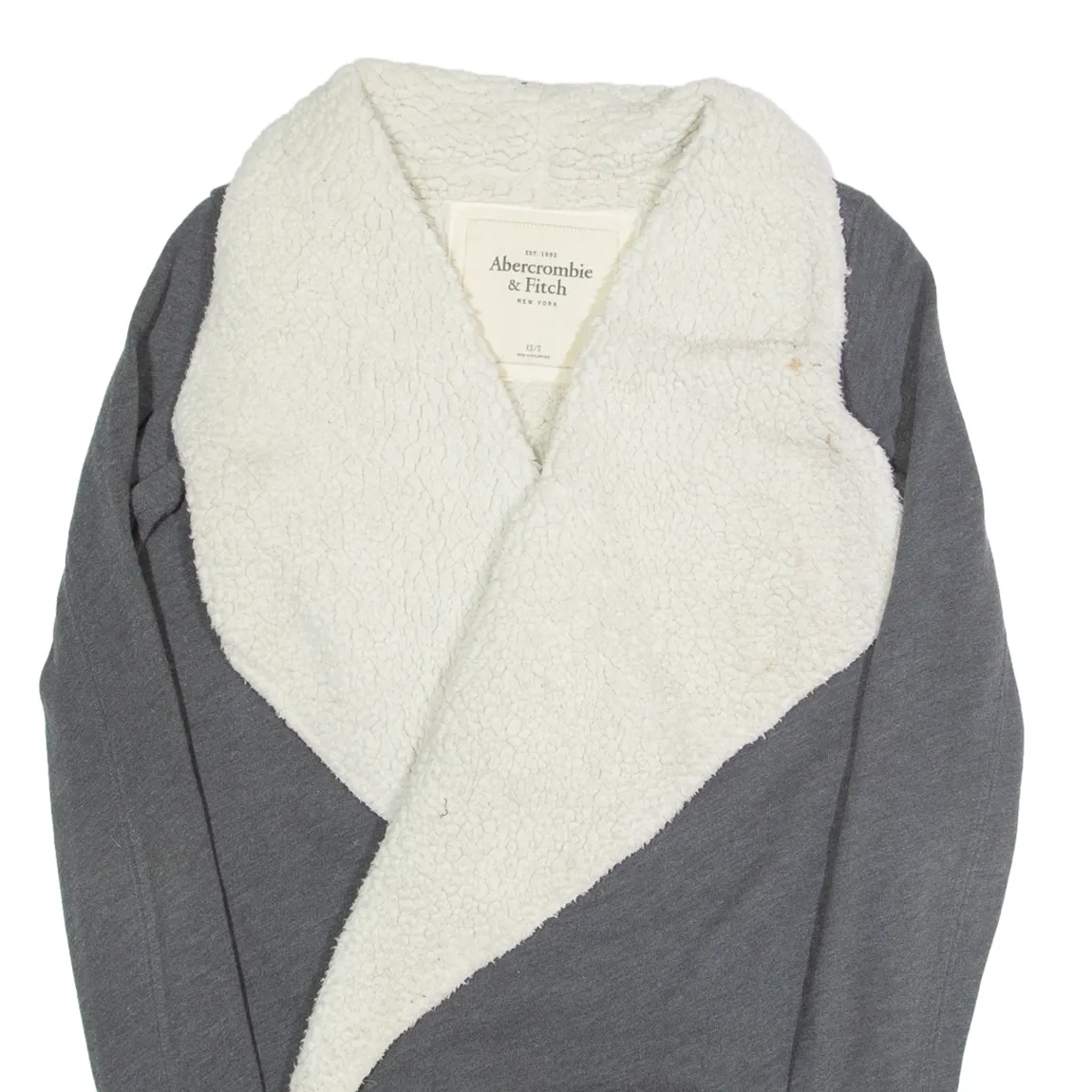 ABERCROMBIE & FITCH Sherpa Lined Womens Overcoat Jacket Grey S