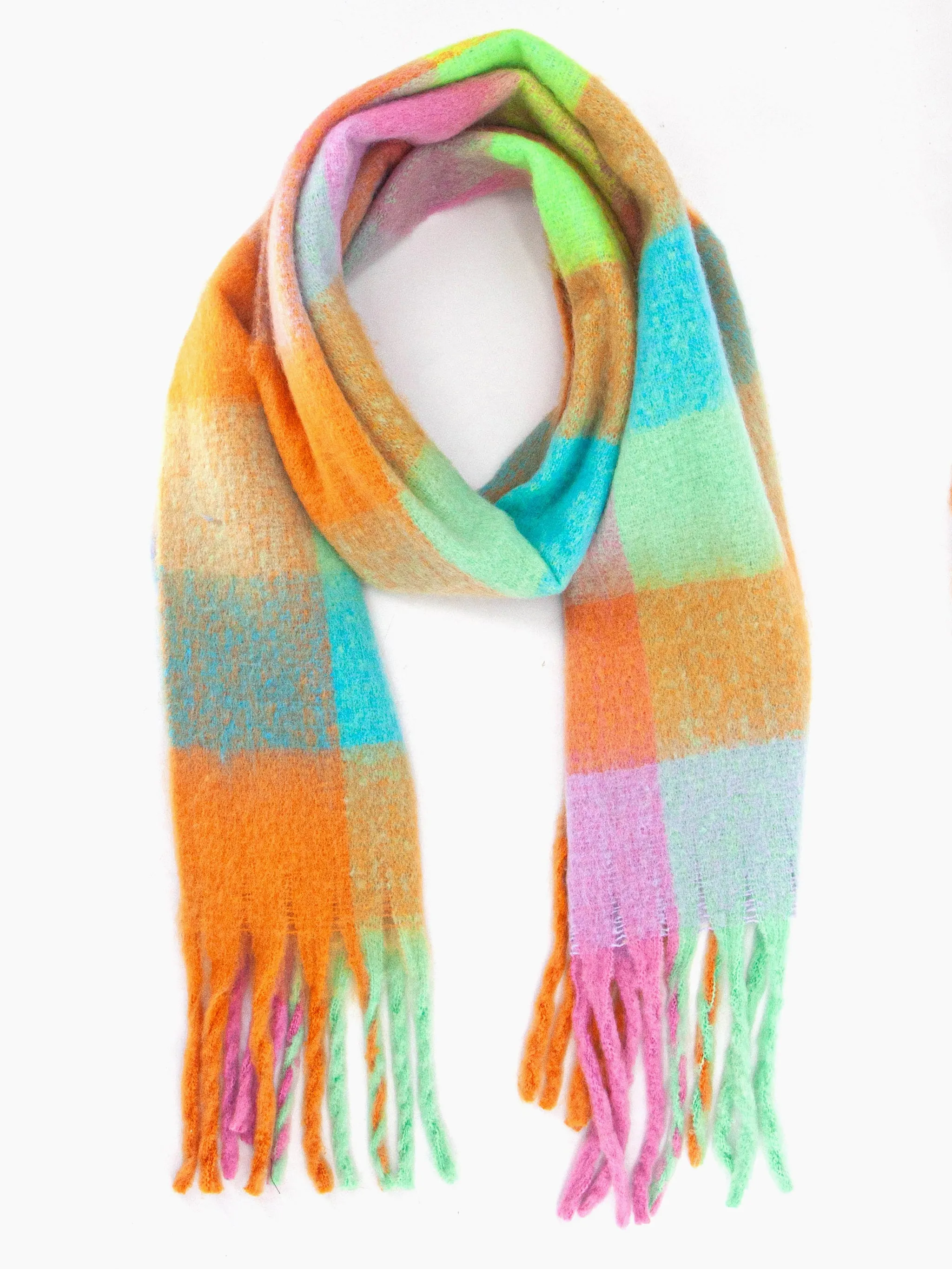 Allie Heavyweight Scarf - Pastel, Square Colour Block