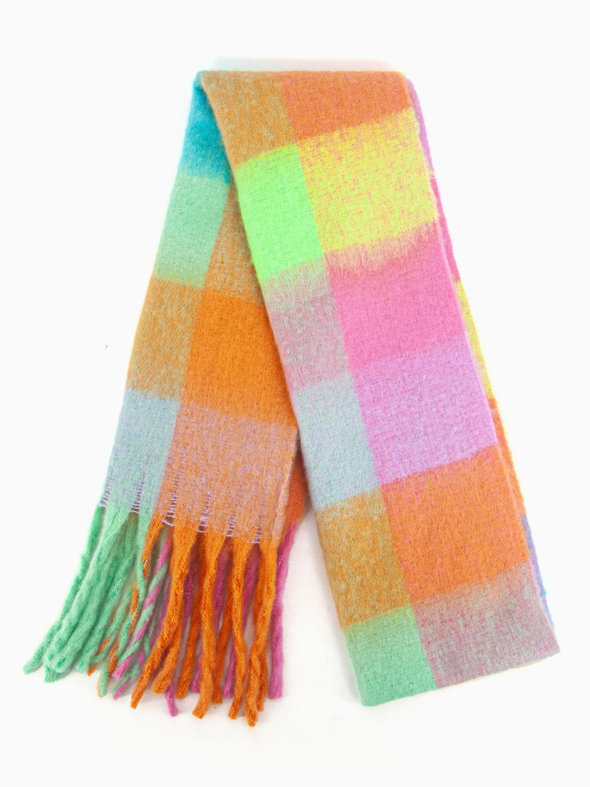 Allie Heavyweight Scarf - Pastel, Square Colour Block