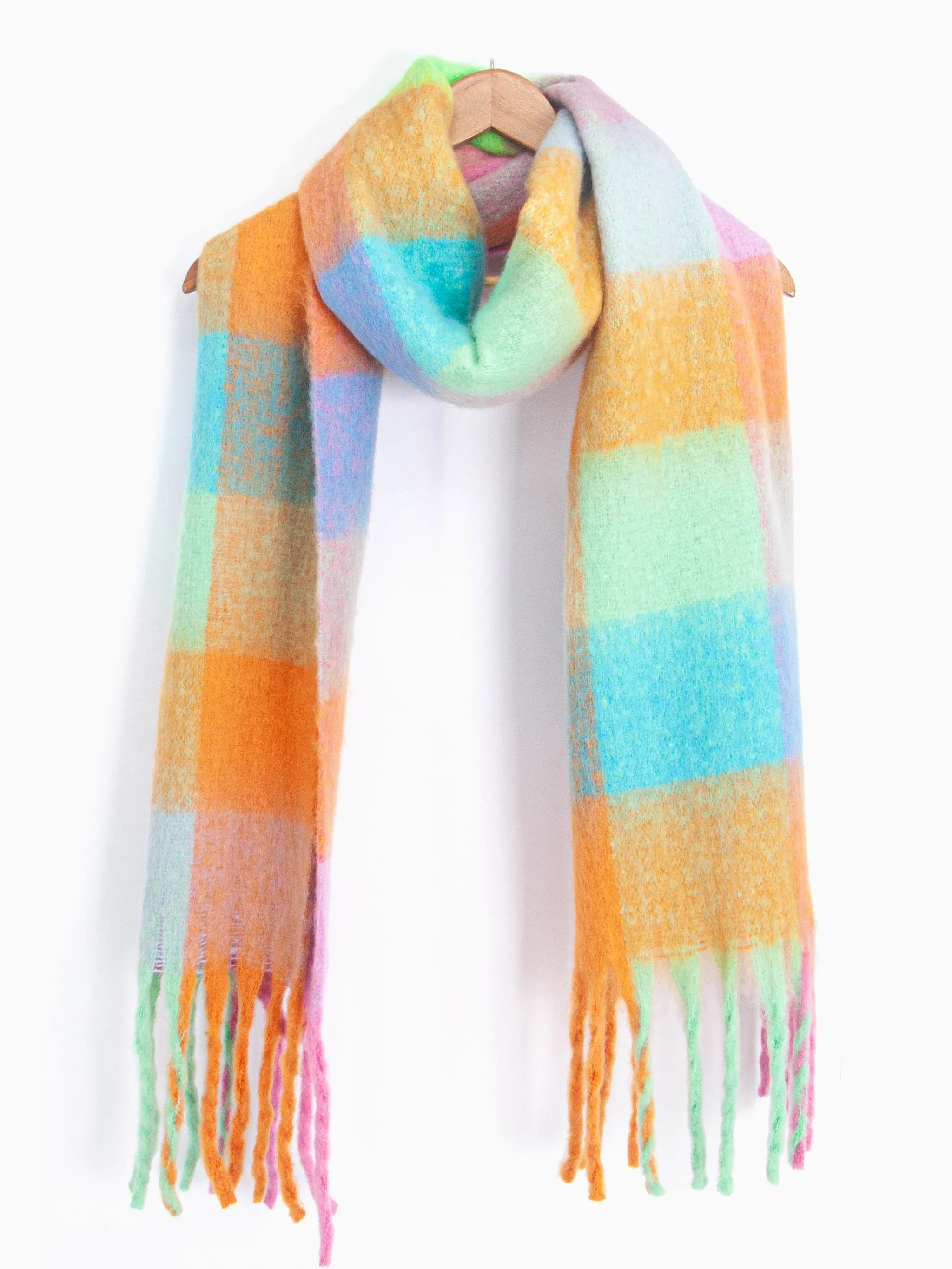 Allie Heavyweight Scarf - Pastel, Square Colour Block