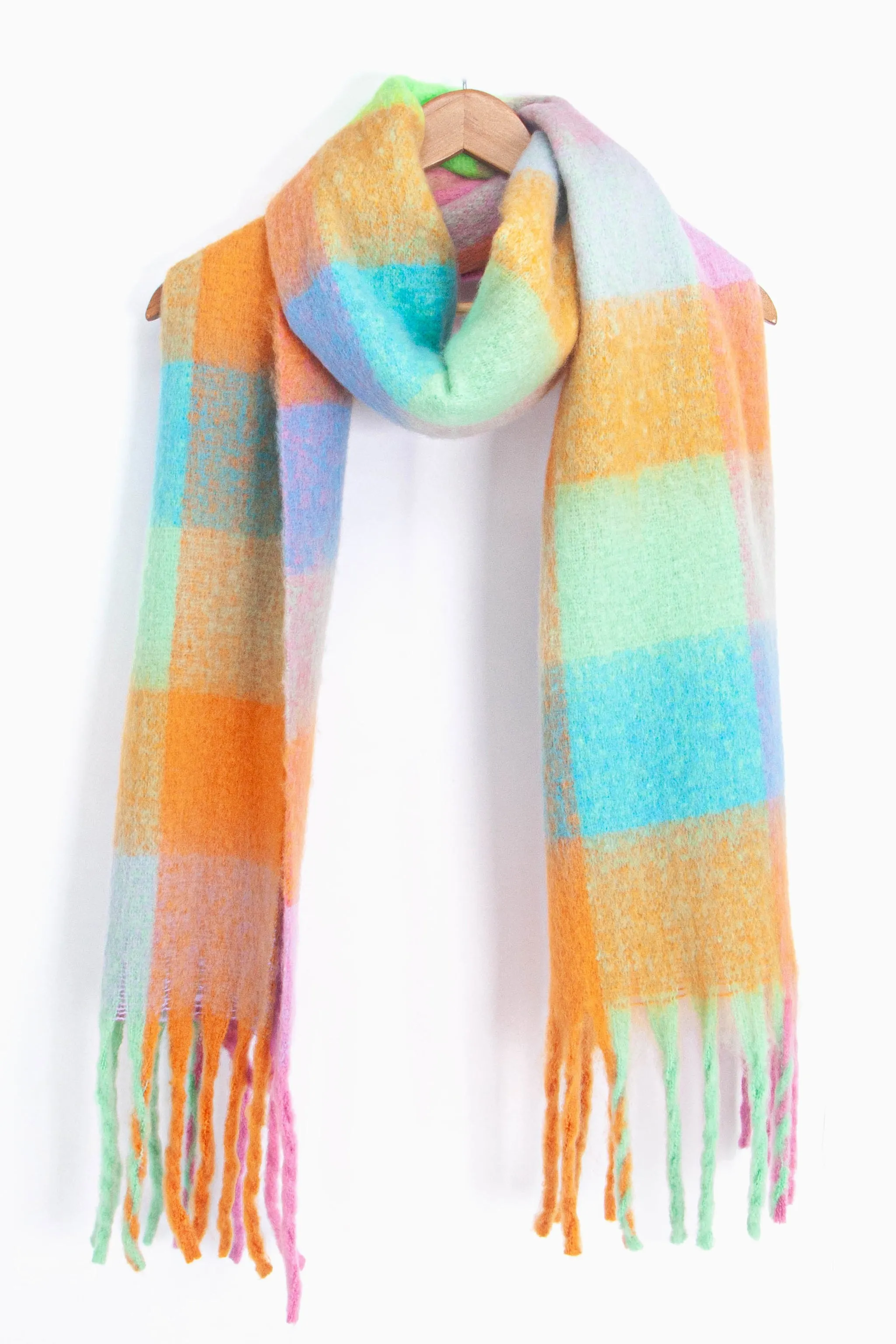 Allie Heavyweight Scarf - Pastel, Square Colour Block