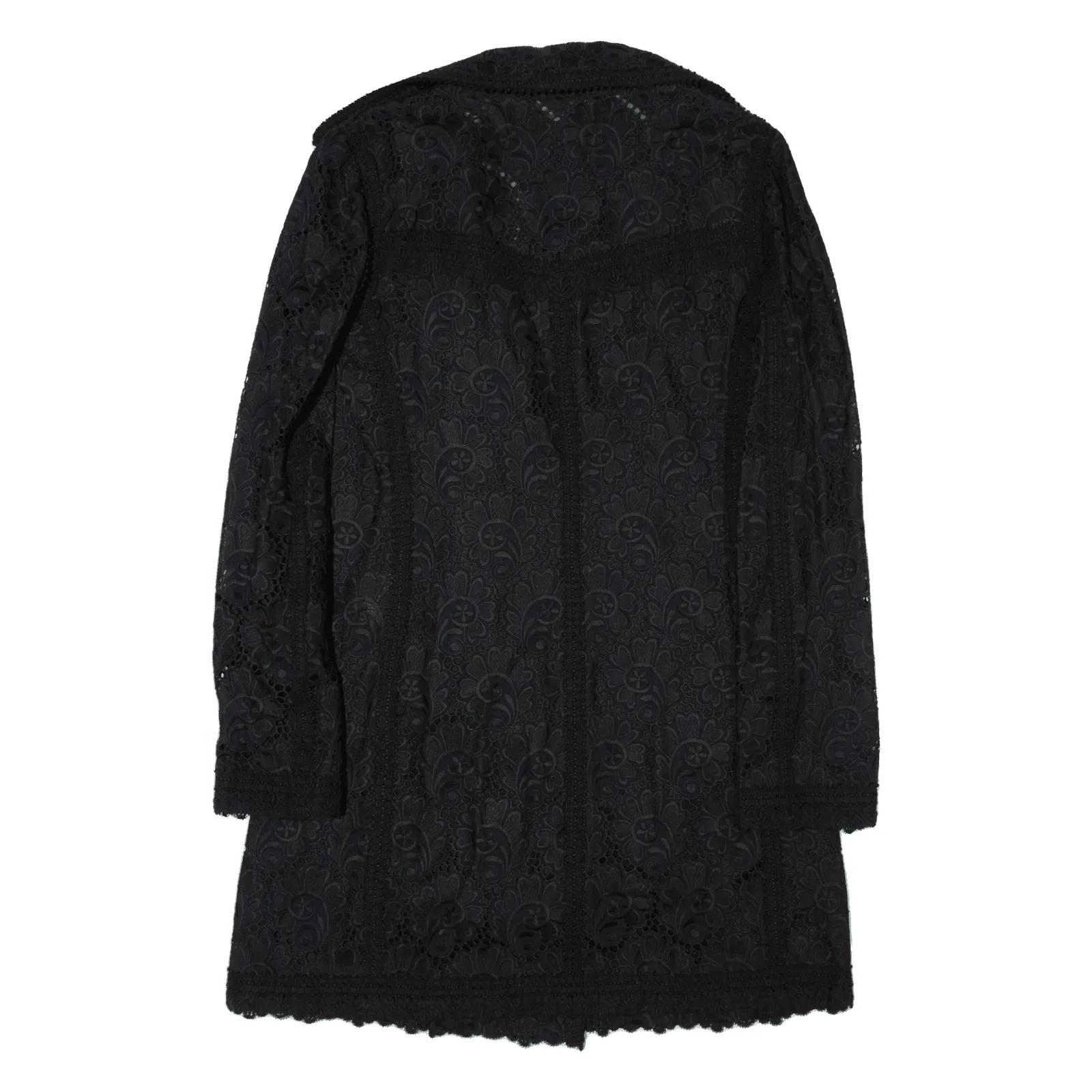 ANDREW GN Overcoat Jacket Black Floral Womens M