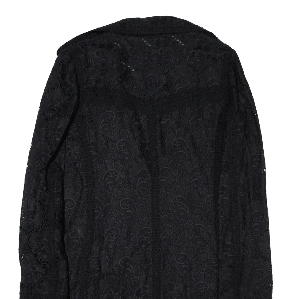 ANDREW GN Overcoat Jacket Black Floral Womens M