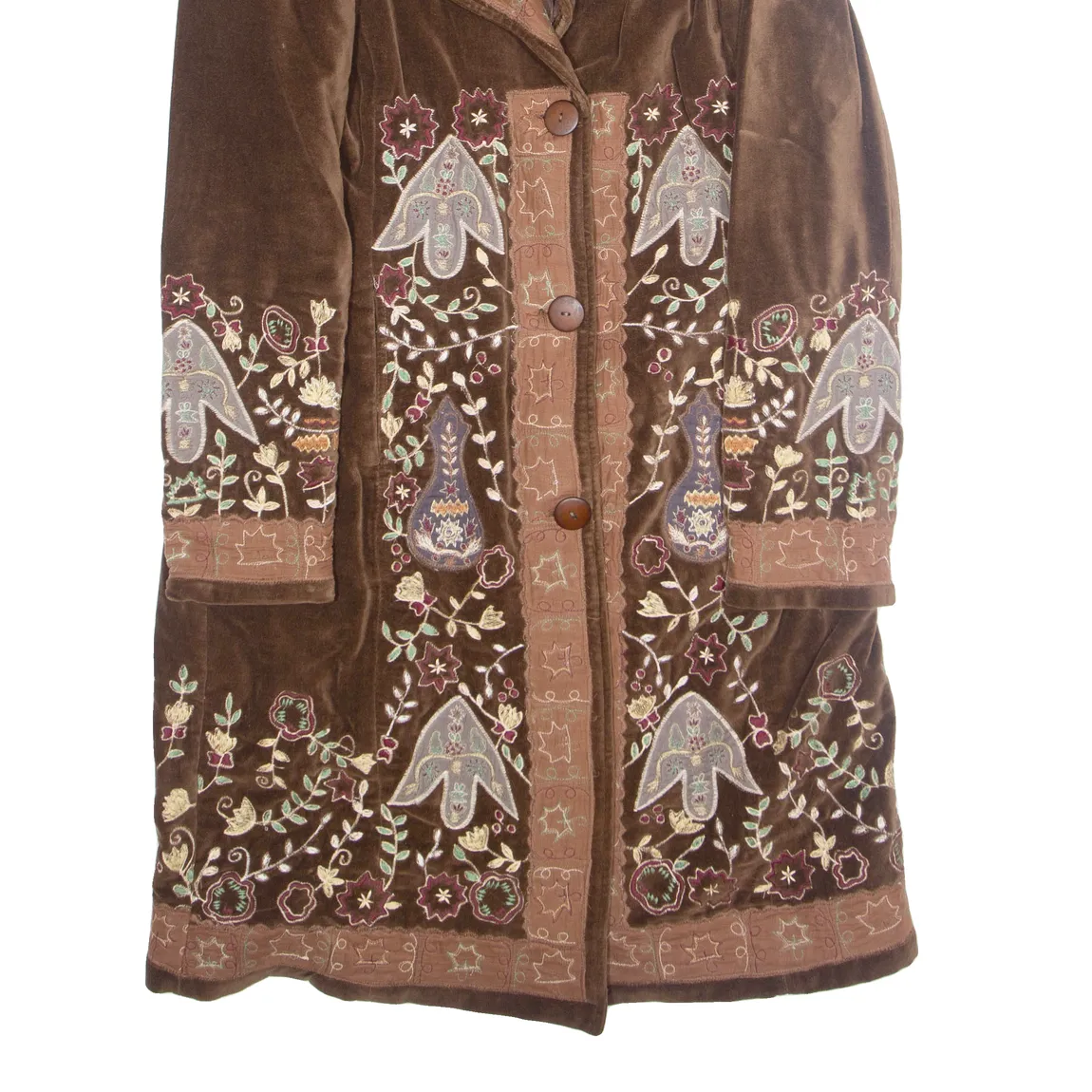 ANLENG Womens Overcoat Coat Brown Crazy Pattern M