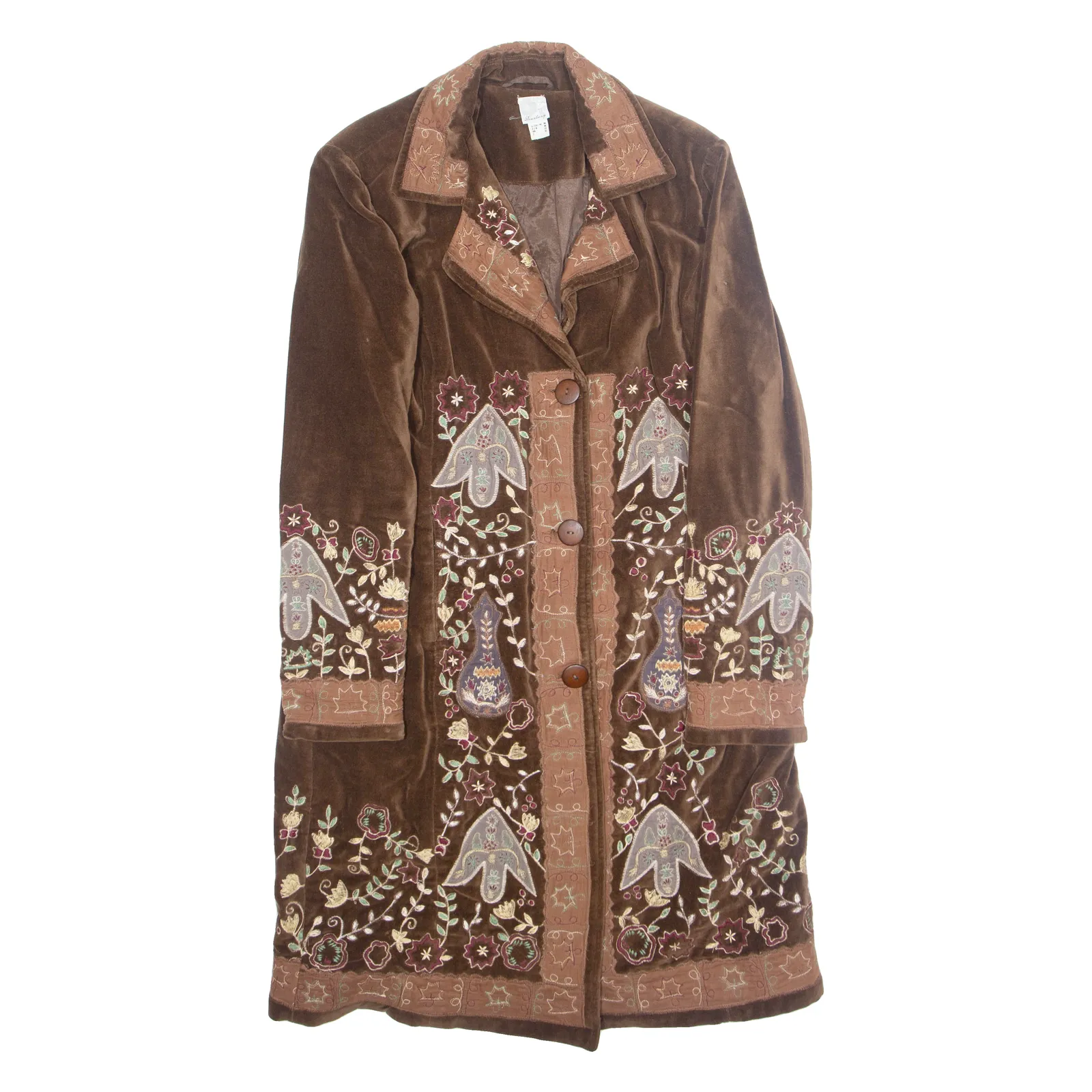 ANLENG Womens Overcoat Coat Brown Crazy Pattern M