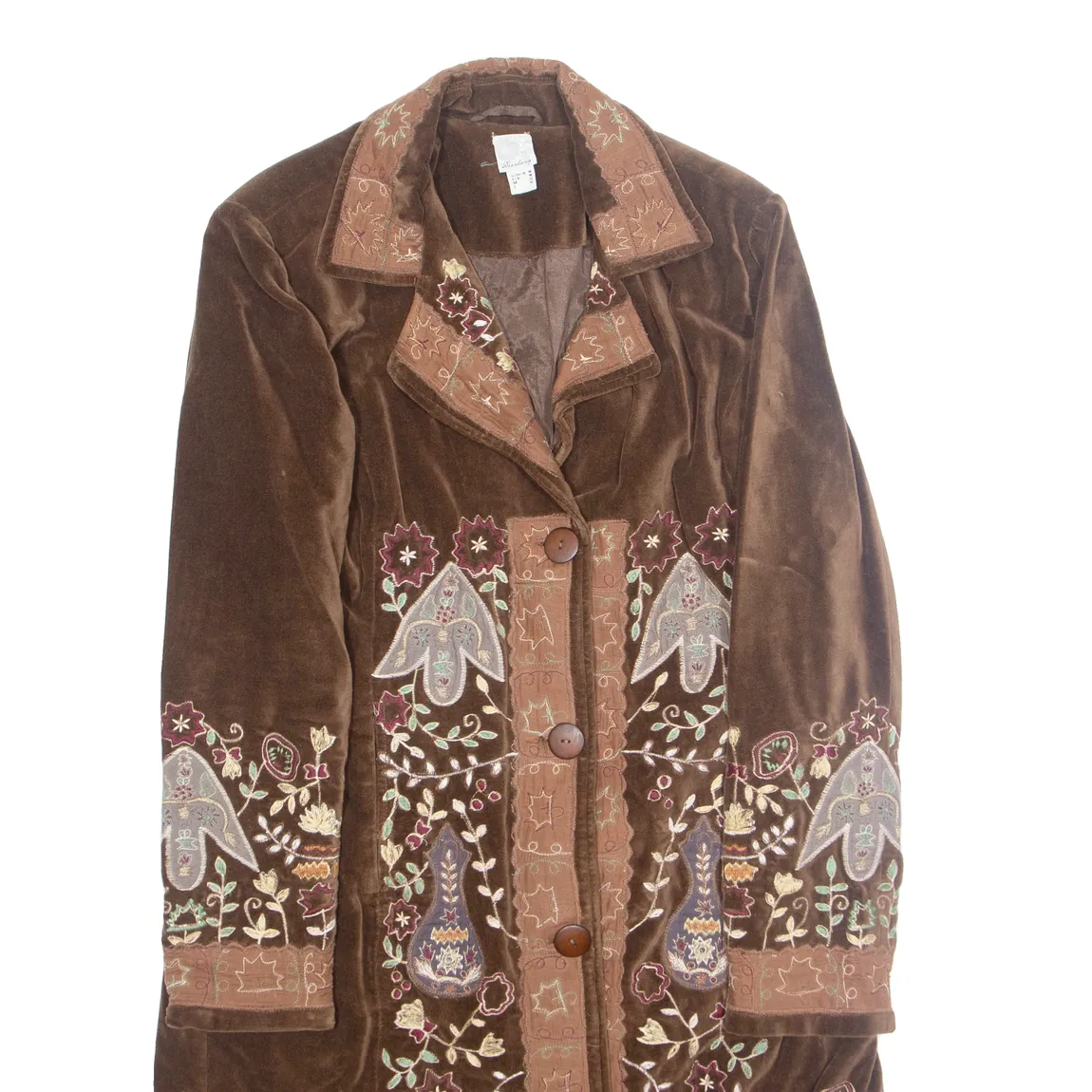 ANLENG Womens Overcoat Coat Brown Crazy Pattern M