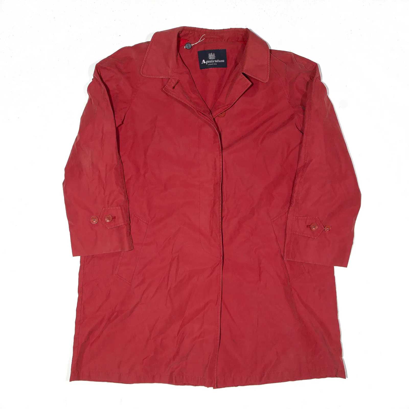 AQUASCUTUM Overcoat Coat Red Womens UK 16