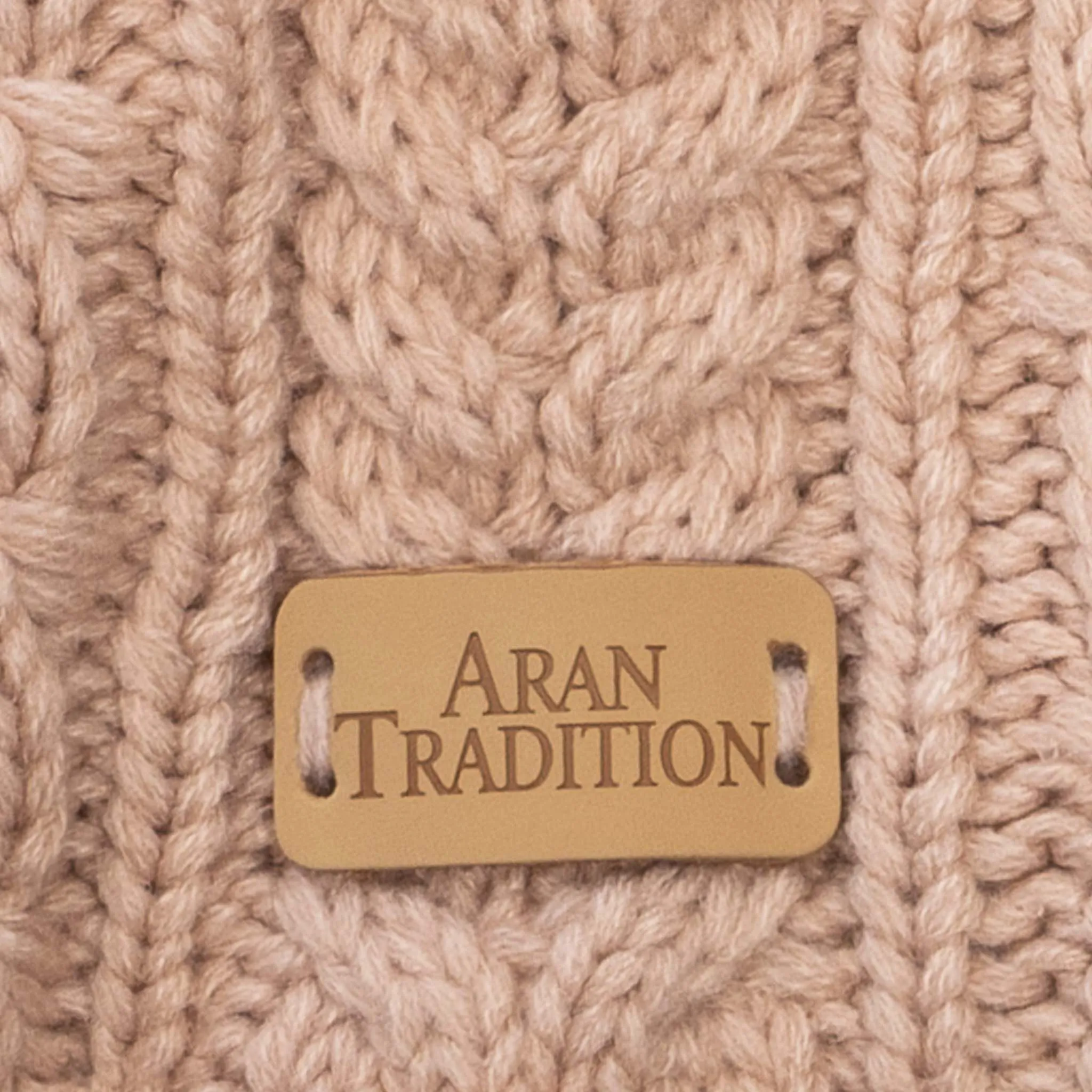 Aran Knit Style Button Scarf Blush