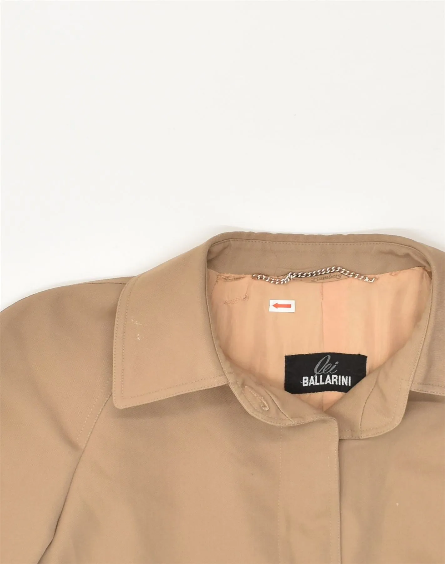 BALLARINI Womens Overcoat UK 18 XL Brown Cotton