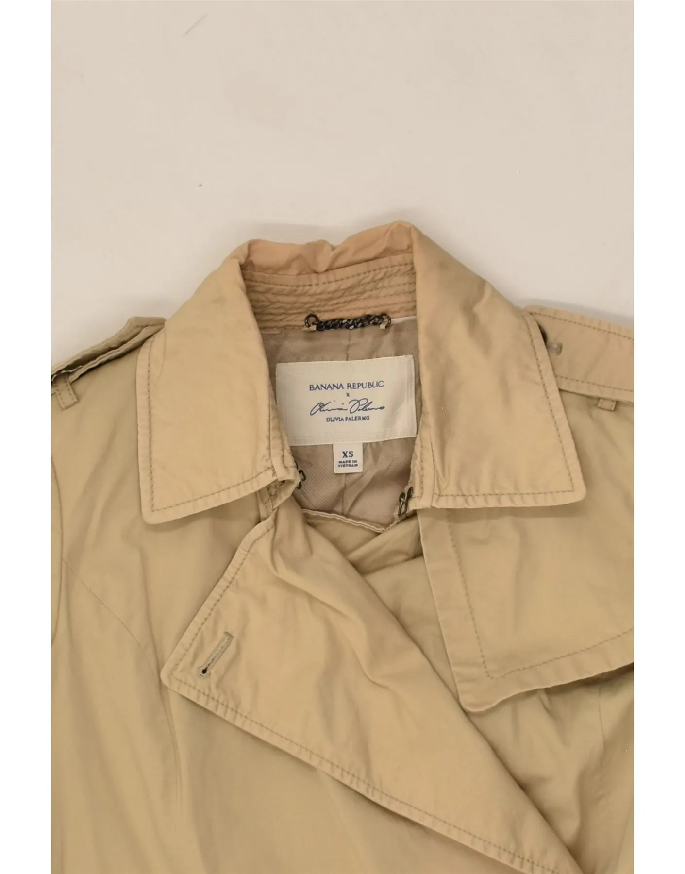 BANANA REPUBLIC Womens Overcoat UK 6 XS Beige Cotton