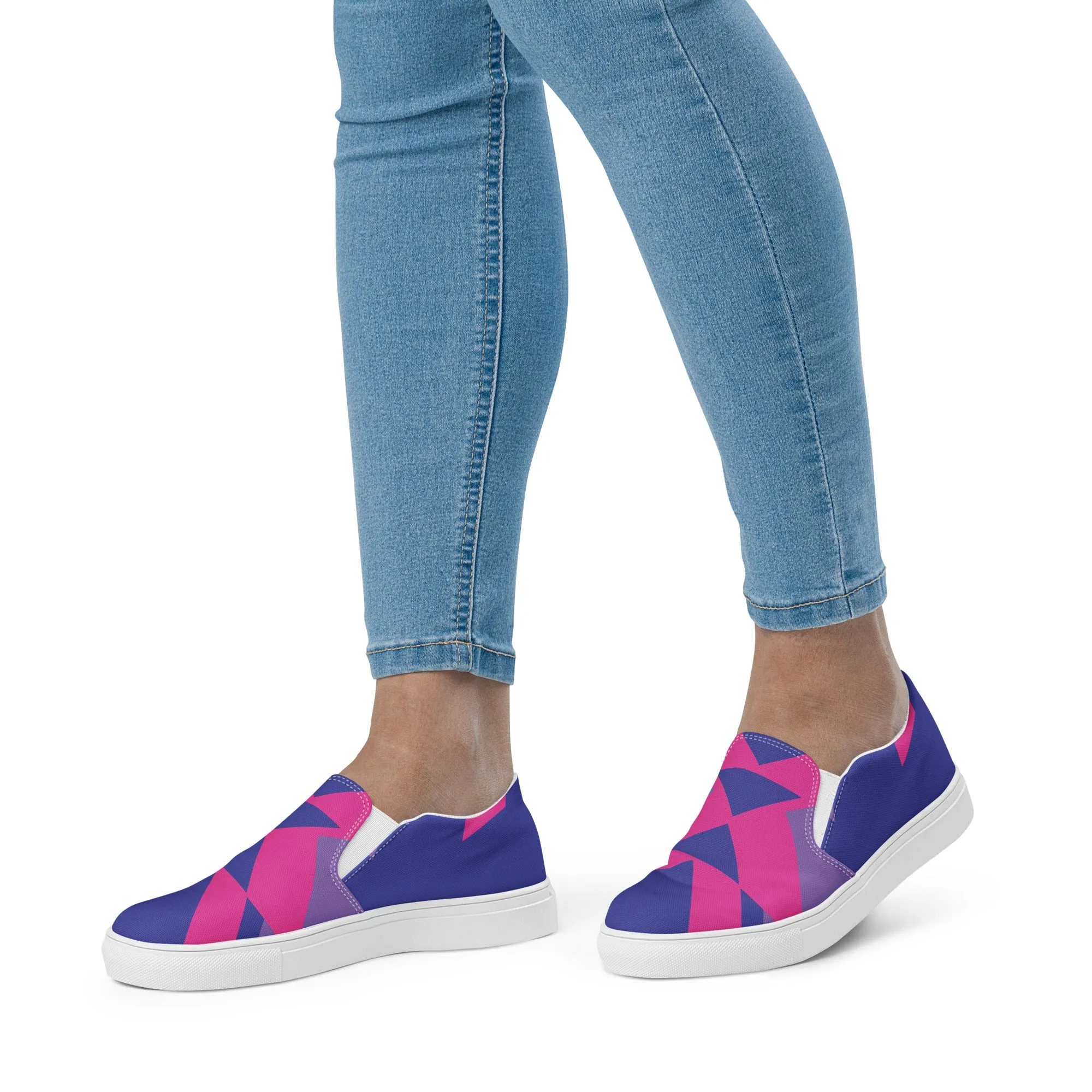 BE BRAVE Women’s Slip-On Canvas Shoes (Purple, Pink)