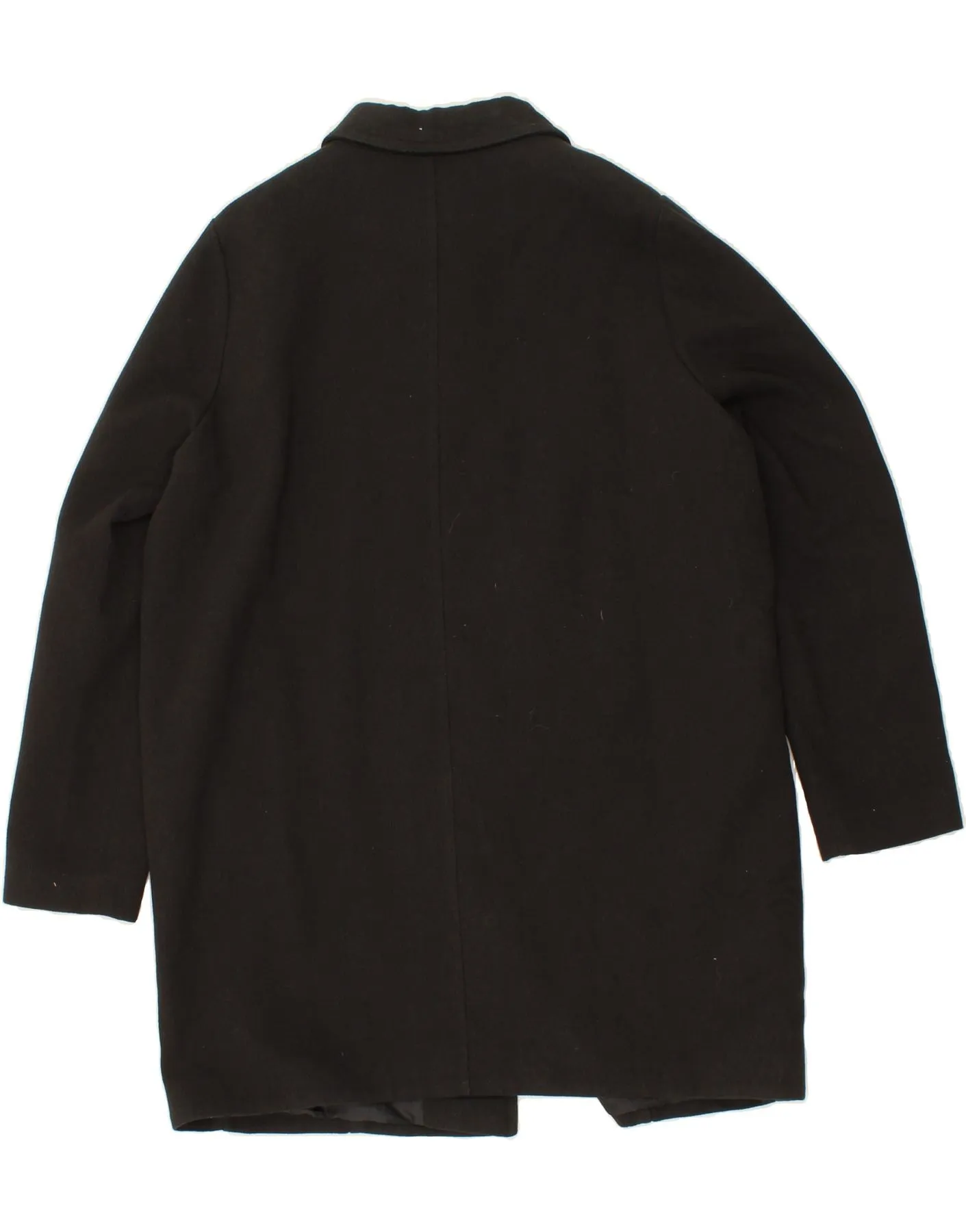 BENETTON Womens Overcoat UK 18 XL Black Cotton