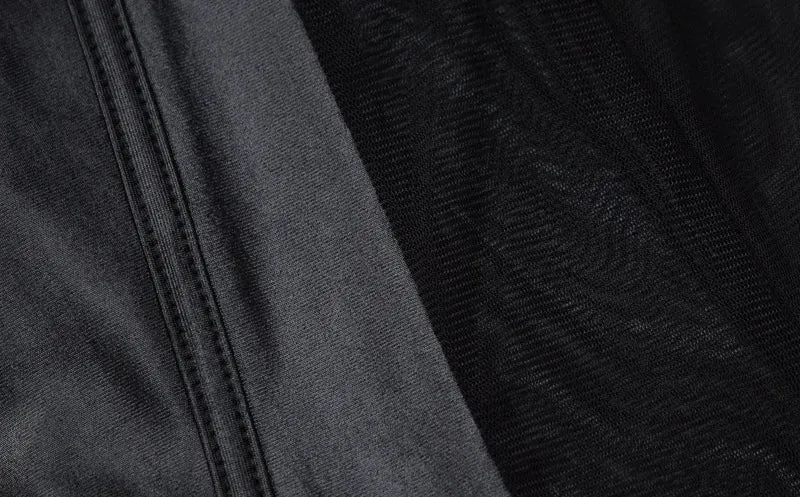 Black Sheer Peek-A-Boo Turtleneck Long Sleeve Jumpsuit