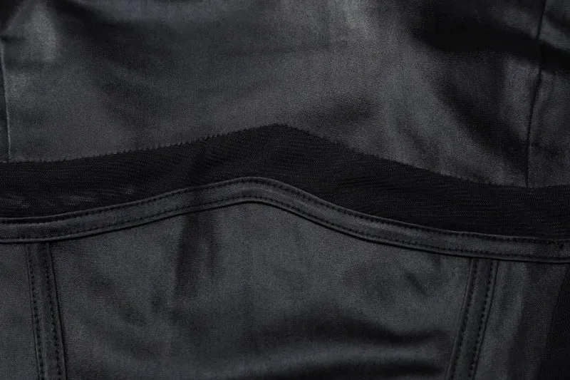 Black Sheer Peek-A-Boo Turtleneck Long Sleeve Jumpsuit