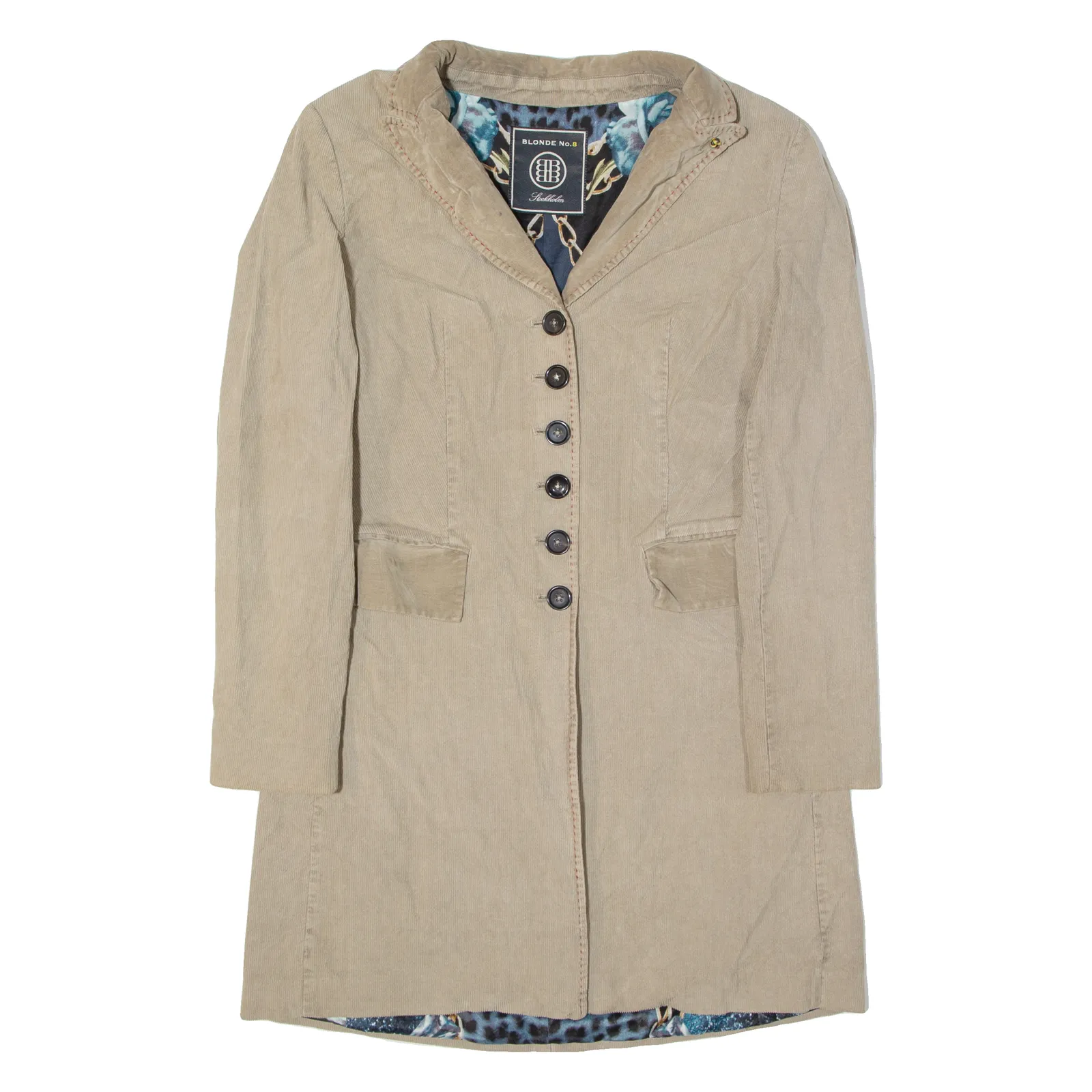 BLONDE NO 8 Womens Overcoat Coat Beige 90s M