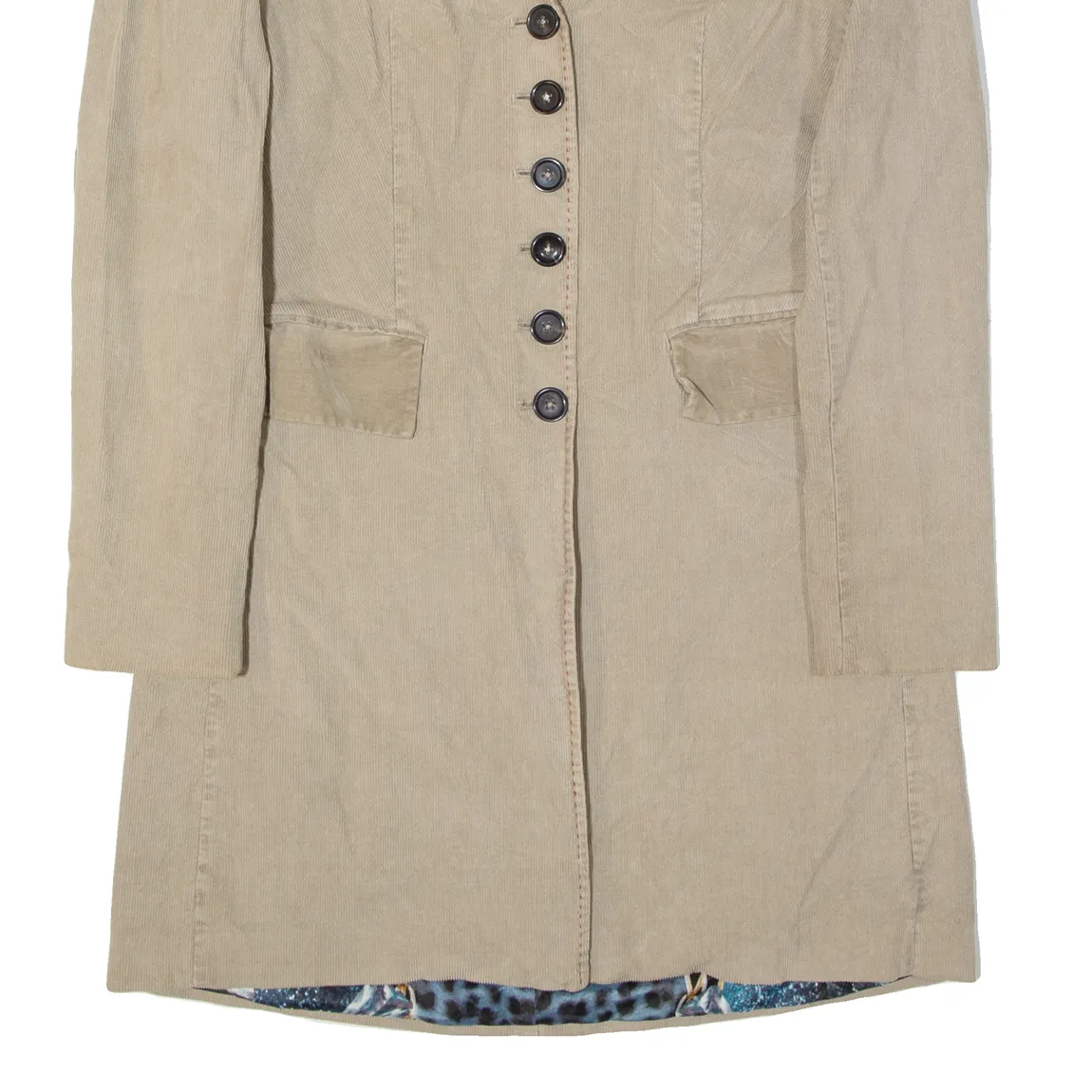 BLONDE NO 8 Womens Overcoat Coat Beige 90s M