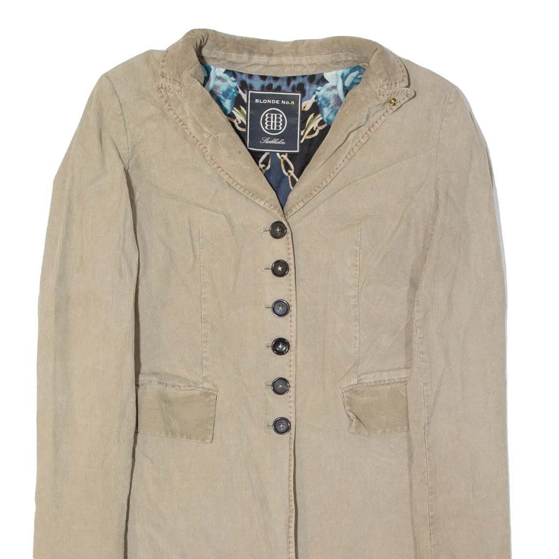 BLONDE NO 8 Womens Overcoat Coat Beige 90s M