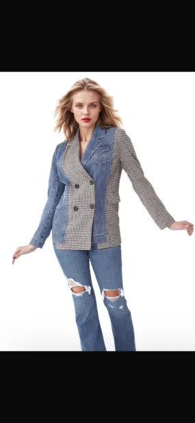 Blue Jean & Plaid Blazer