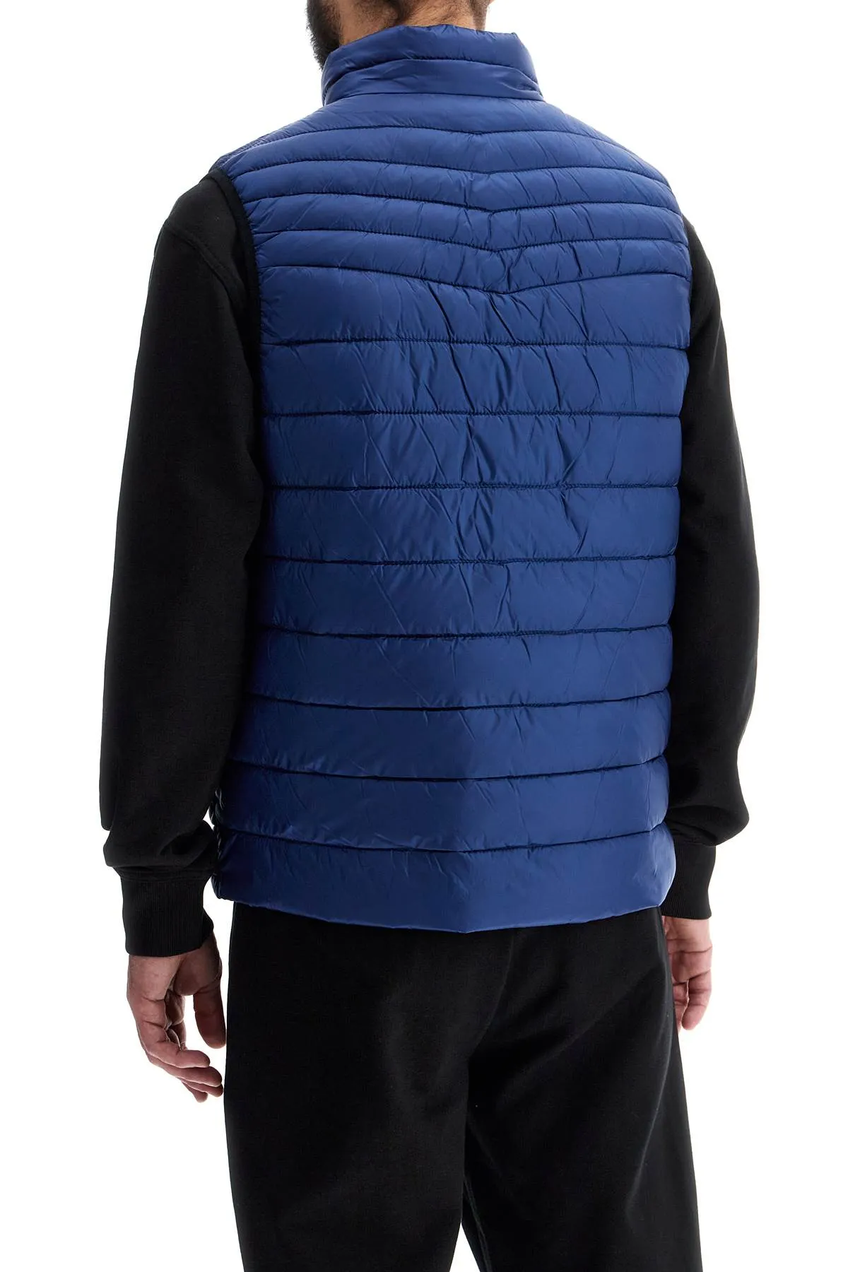 blue striped padded gilet with high collar 50505255 OPEN BLUE