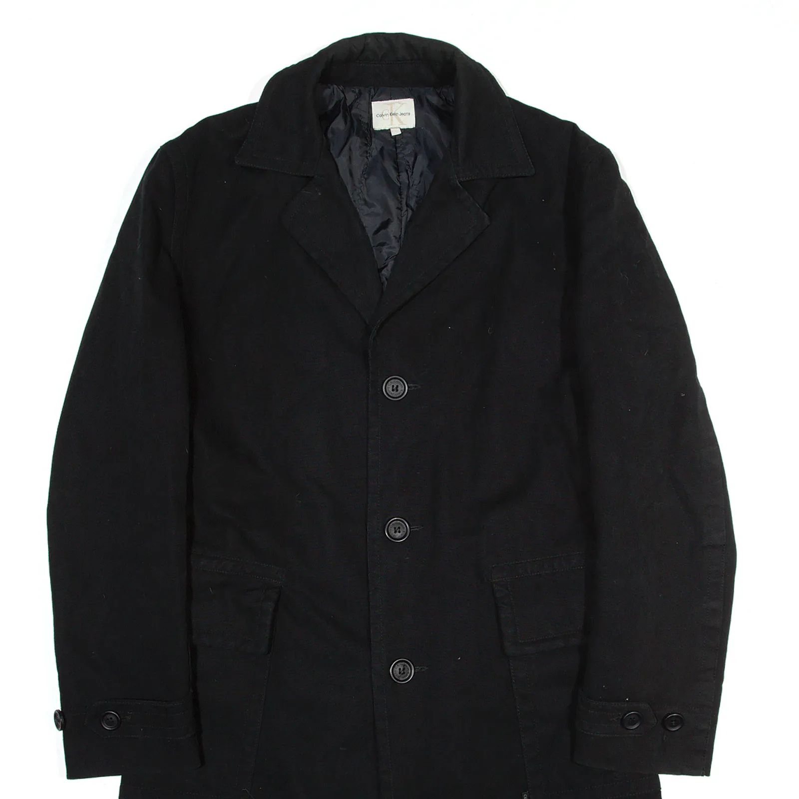 CALVIN KLEIN Jacket Black Overcoat Womens 2XL