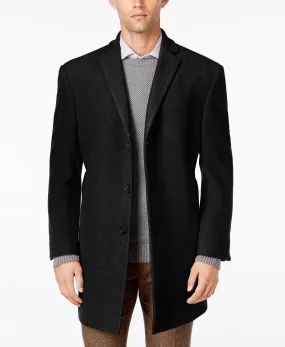 Calvin Klein Men's Prosper Wool-Blend X-Fit Over Coat 48L Black