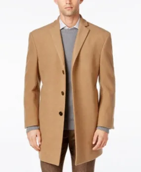 Calvin Klein Mens Slim fit Overcoat Coat 38 S Brown Solid