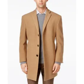Calvin Klein Mens Slim fit Overcoat Coat 44 R Beige Solid