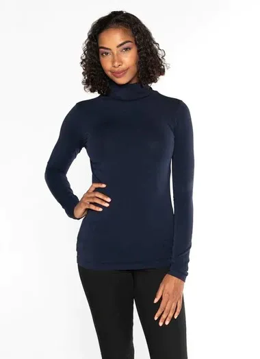 C'est Moi, CEBT-1208 Bamboo Turtleneck, Navy