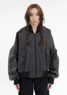 CHARCOAL COTTON BOMBER