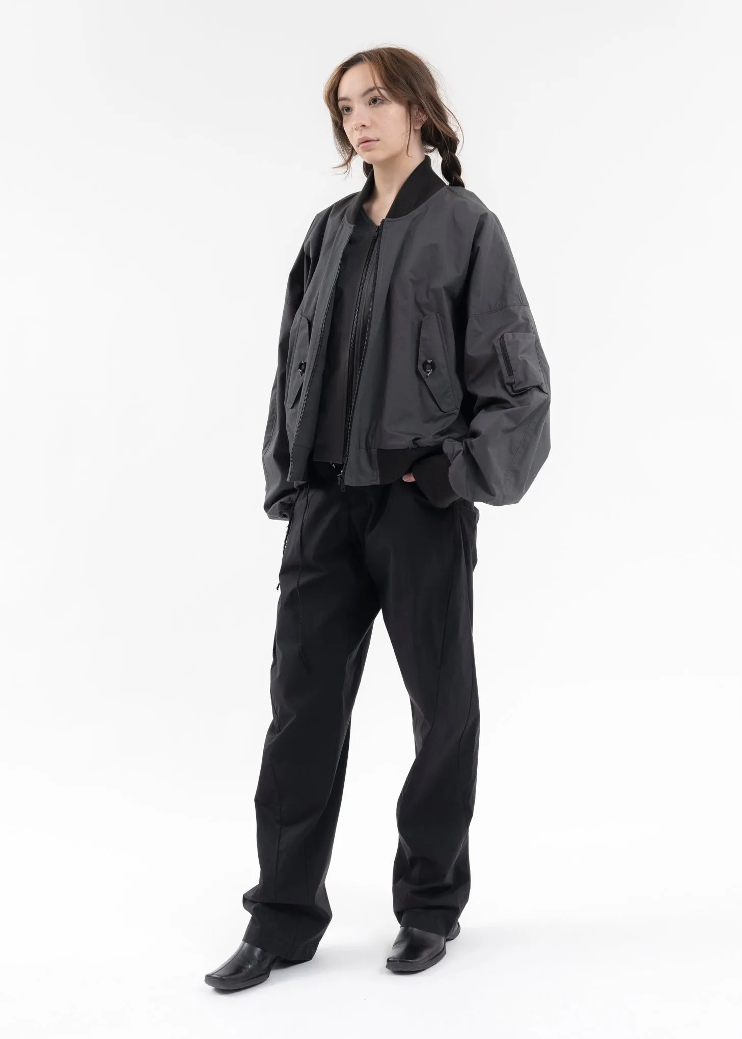 CHARCOAL COTTON BOMBER
