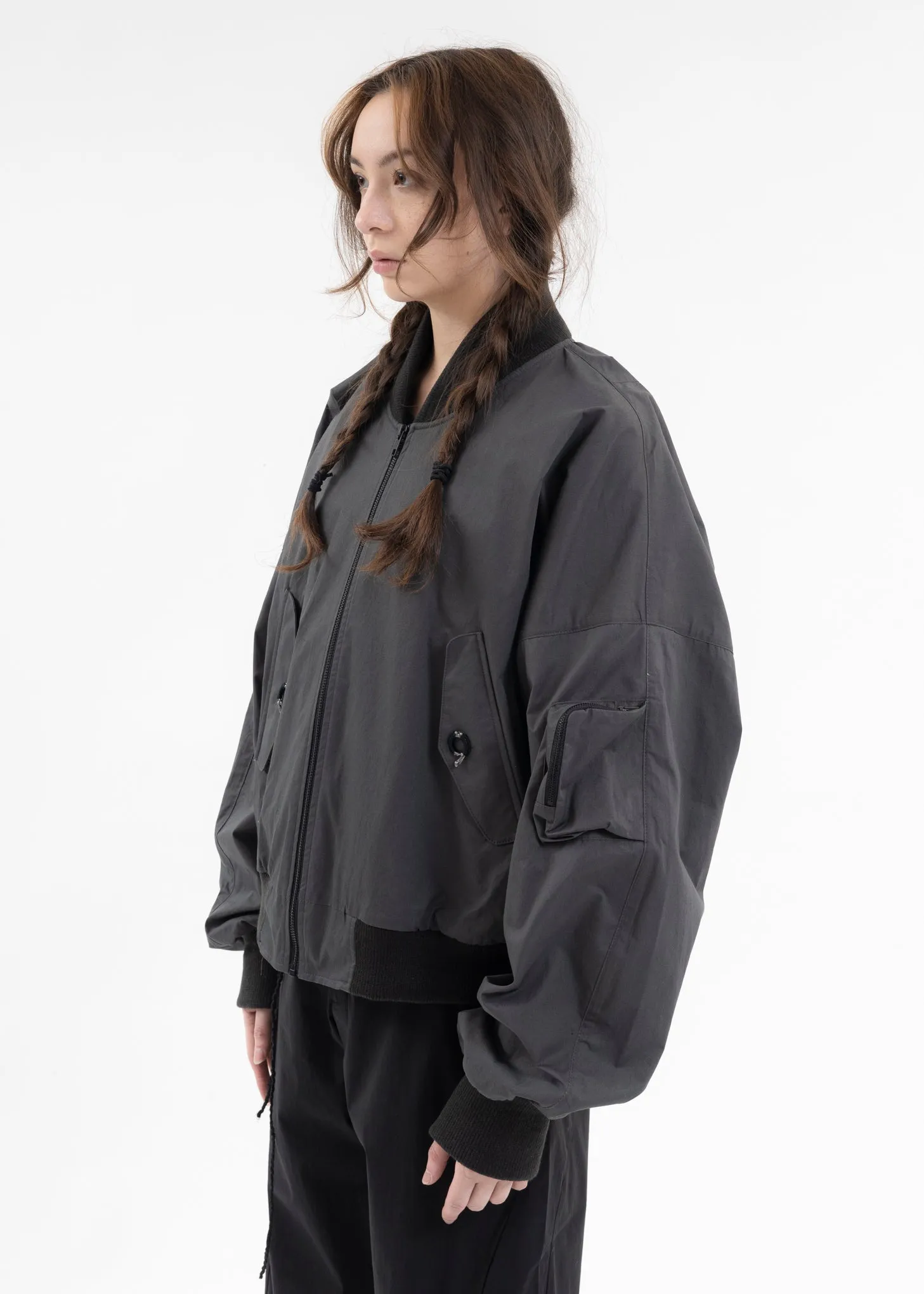 CHARCOAL COTTON BOMBER