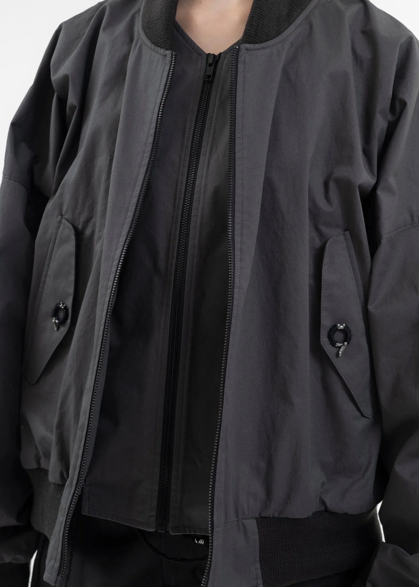 CHARCOAL COTTON BOMBER