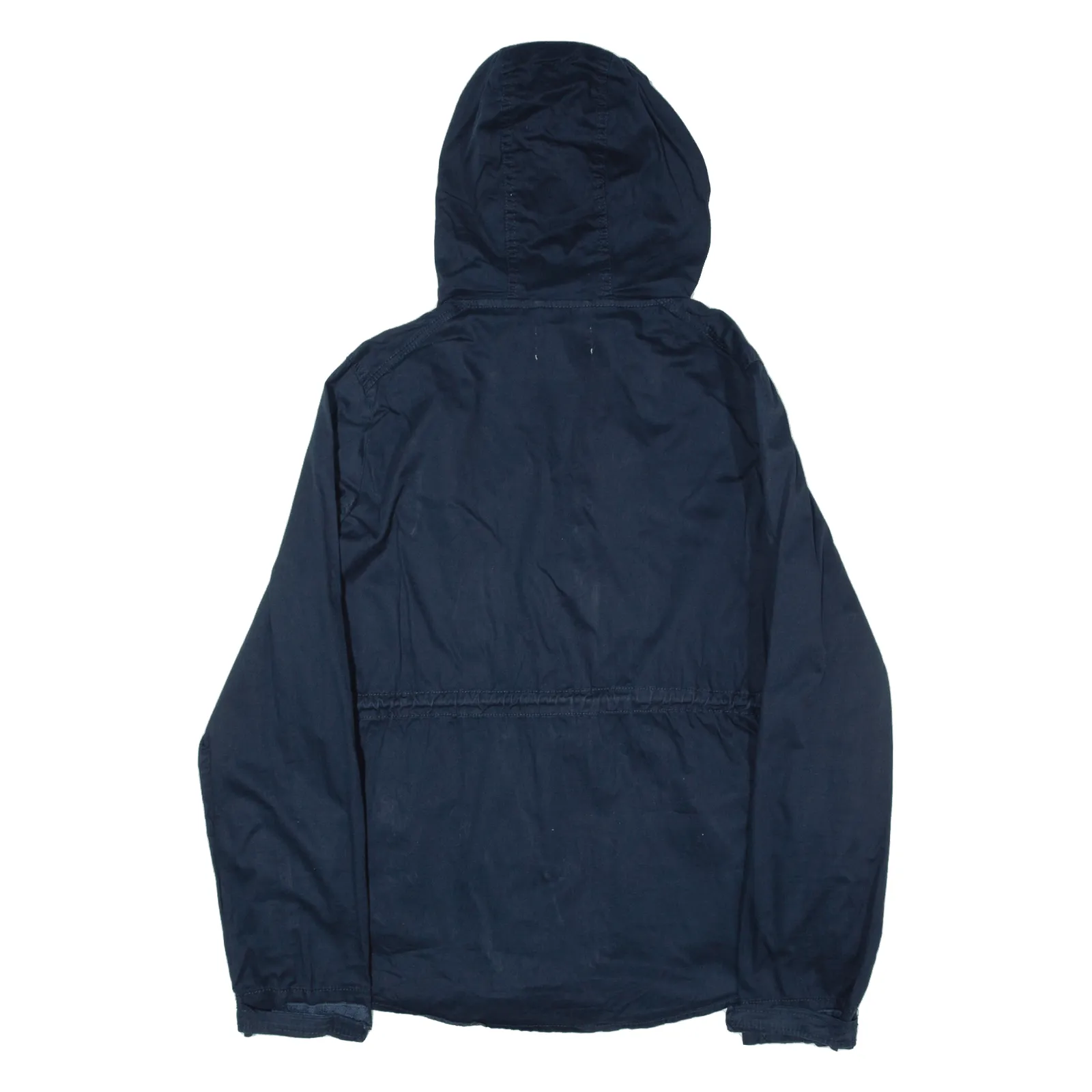 CHICOREE Womens Overcoat Jacket Blue Hooded M