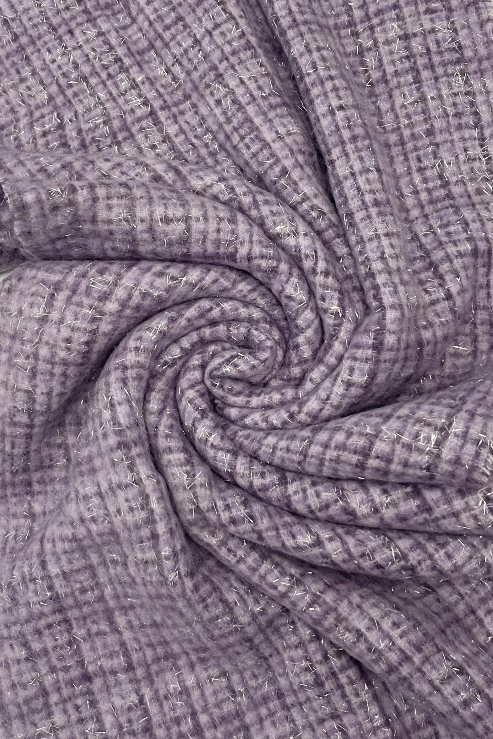 Cosy Metallic Thread Check Frayed Scarf