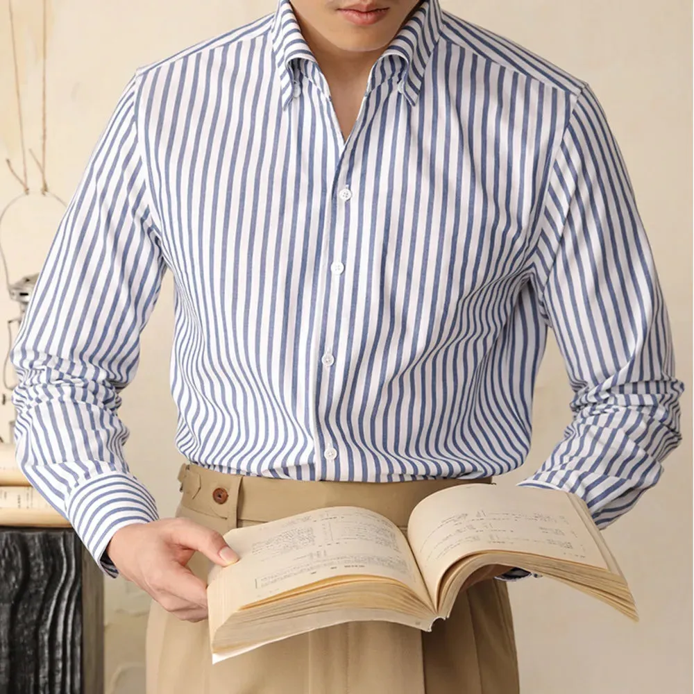 Cotton striped italian office shirt