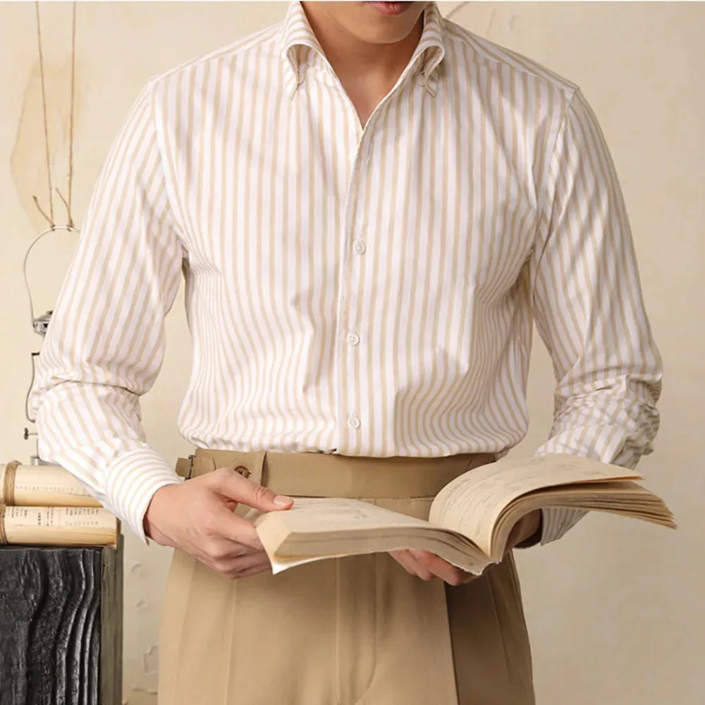 Cotton striped italian office shirt