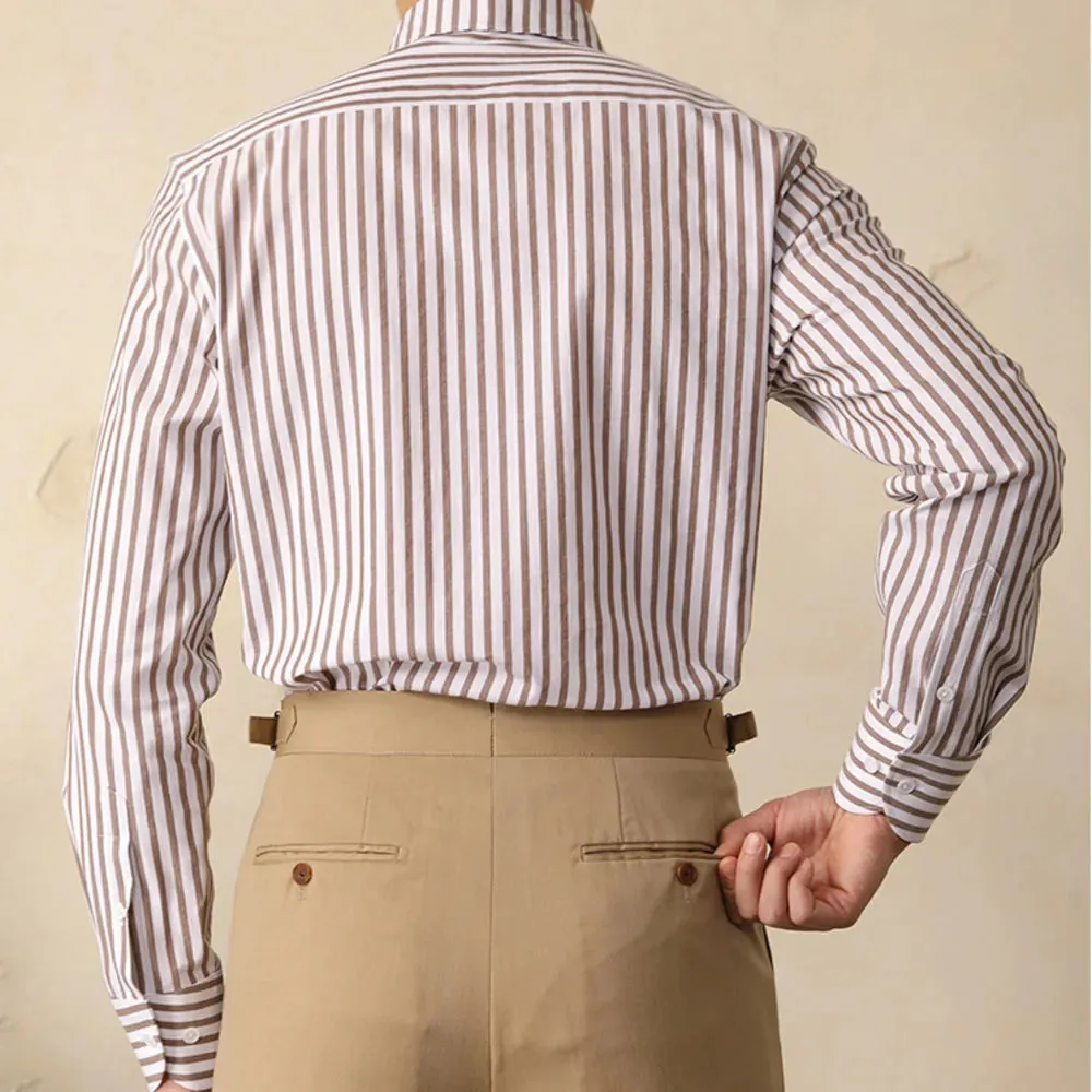Cotton striped italian office shirt