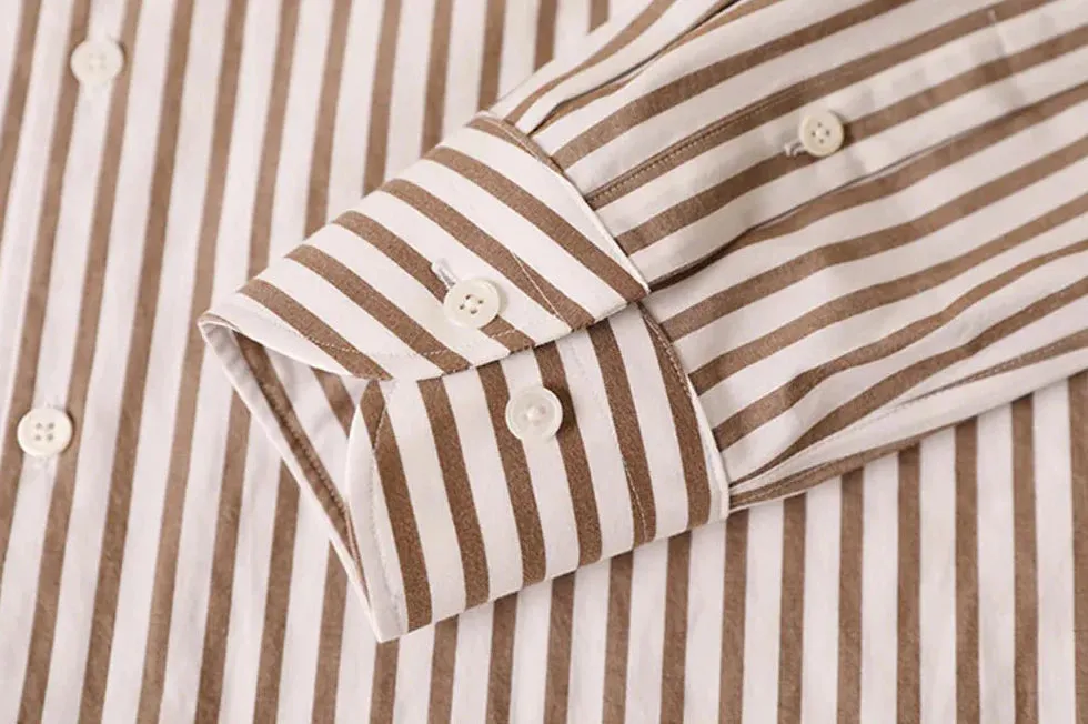 Cotton striped italian office shirt