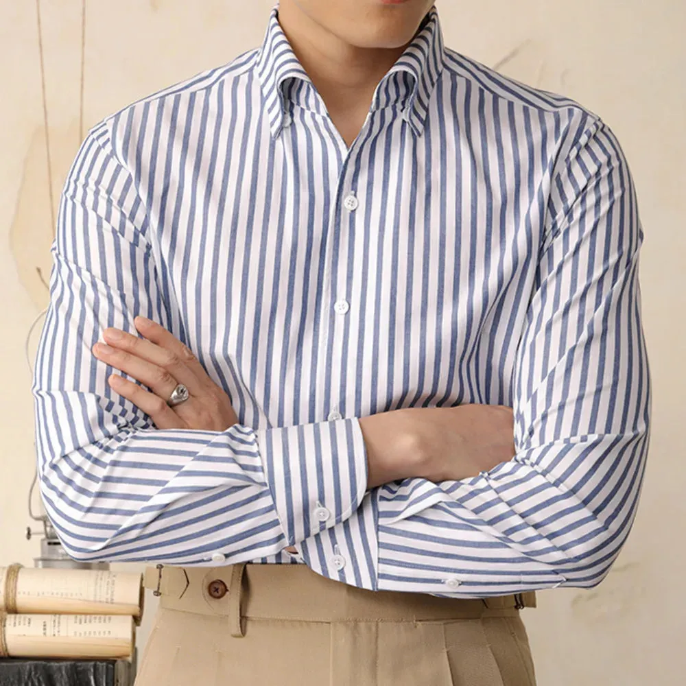 Cotton striped italian office shirt