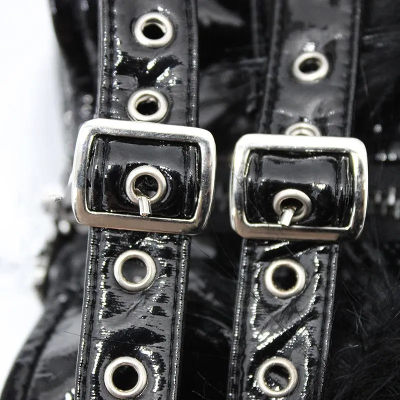 'Crossroads' Punk Jacket with Fur and PU Leather