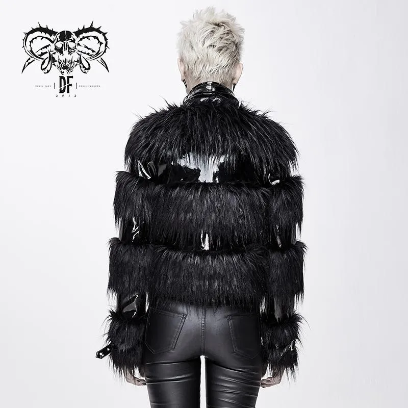 'Crossroads' Punk Jacket with Fur and PU Leather
