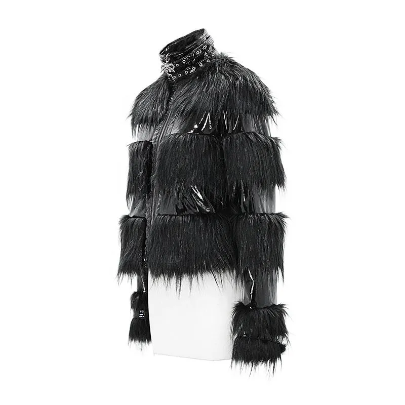 'Crossroads' Punk Jacket with Fur and PU Leather