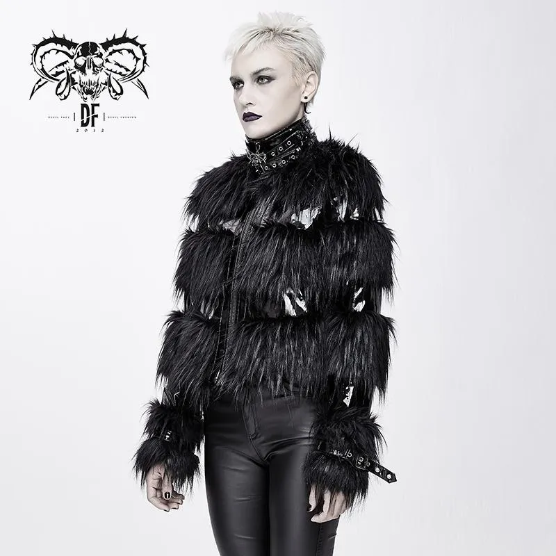 'Crossroads' Punk Jacket with Fur and PU Leather