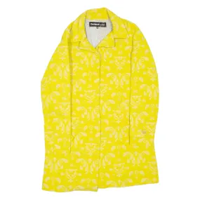 DESIGUAL Womens Overcoat Coat Yellow Floral L