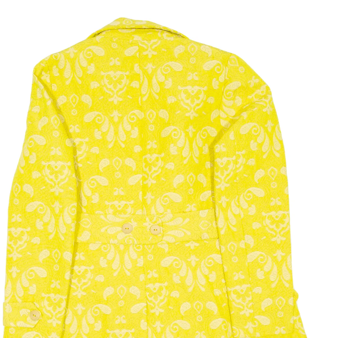 DESIGUAL Womens Overcoat Coat Yellow Floral L