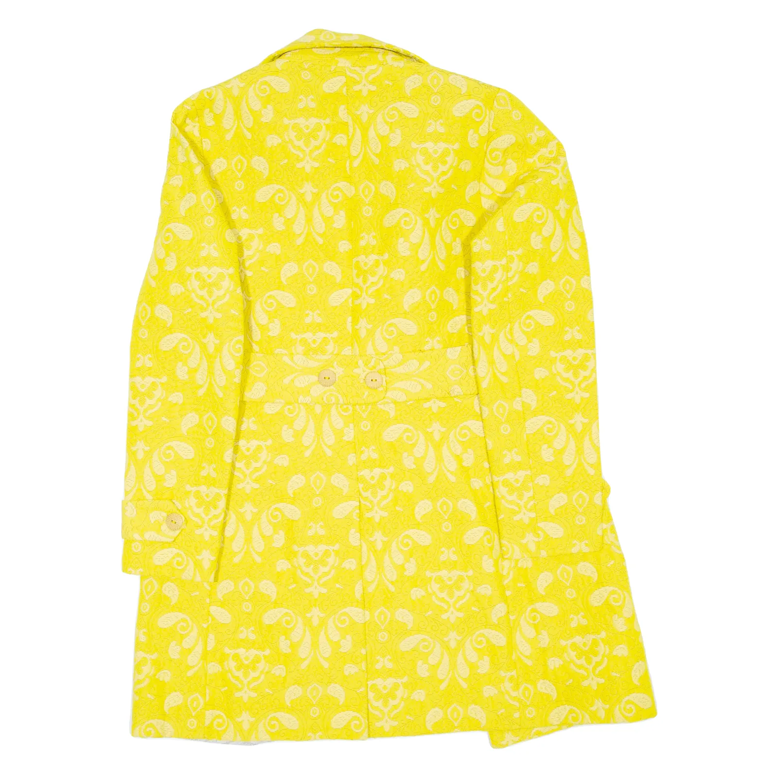DESIGUAL Womens Overcoat Coat Yellow Floral L