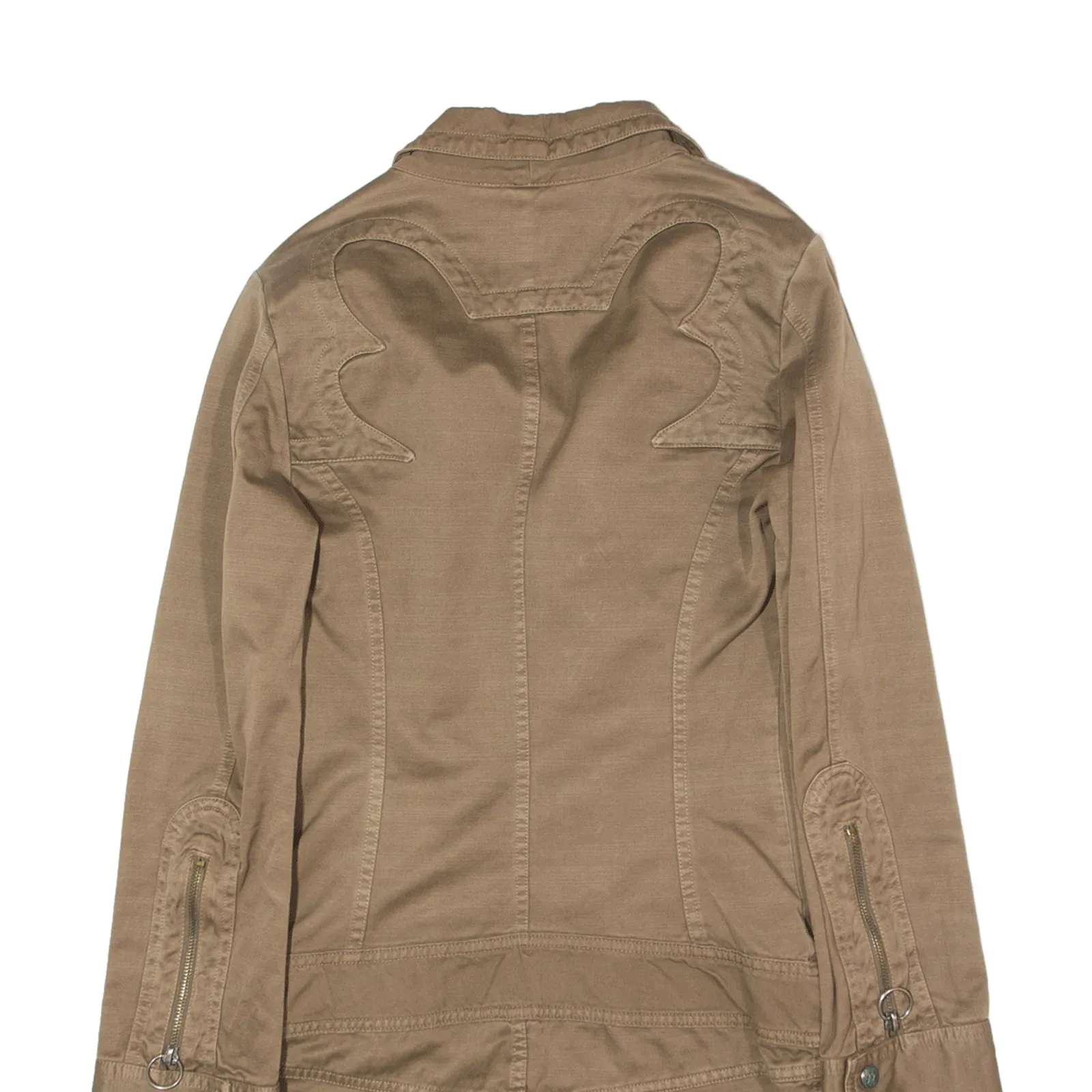 DIESEL Overcoat Denim Jacket Brown Womens S