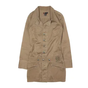 DIESEL Overcoat Denim Jacket Brown Womens S