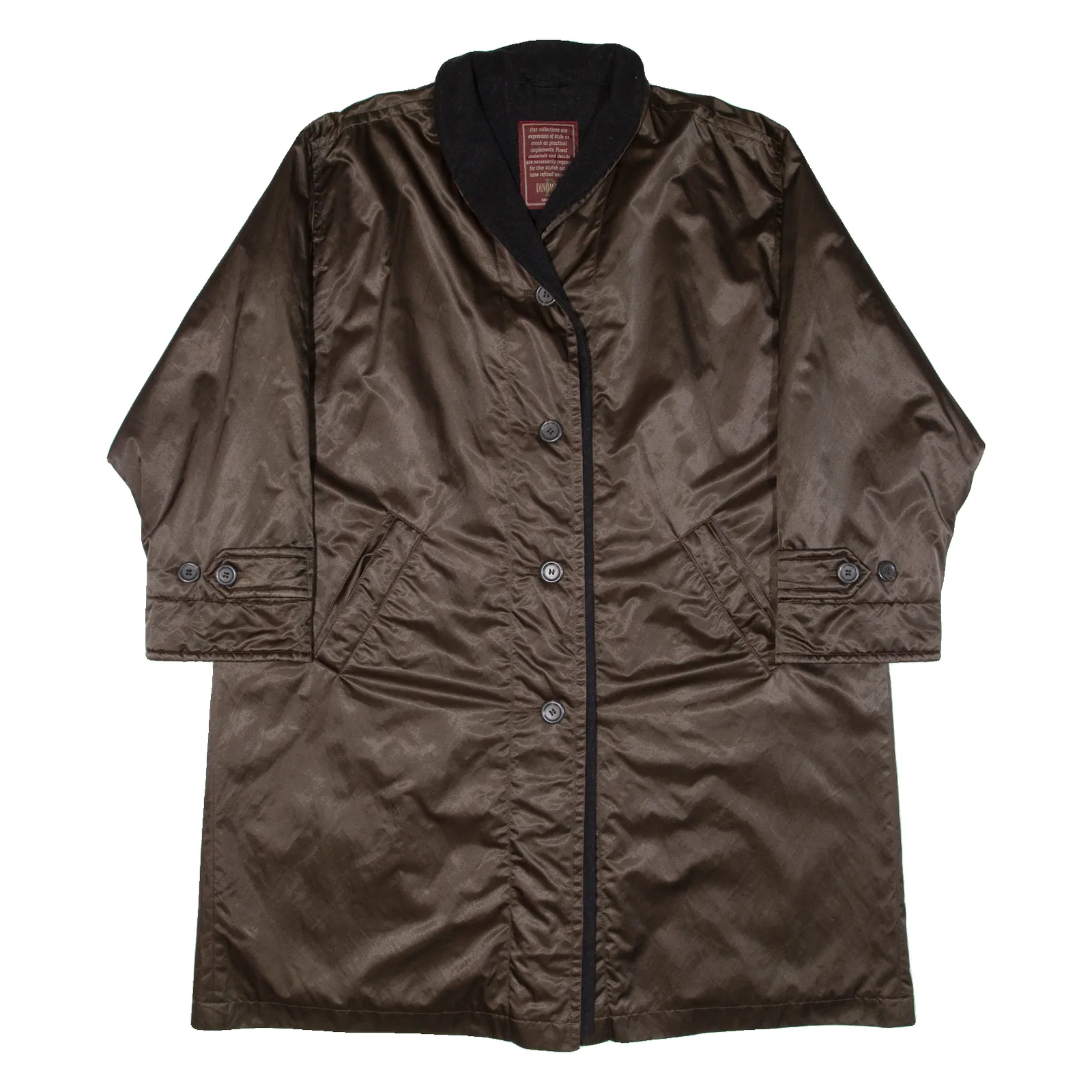 DINOMODA Womens Overcoat Coat Brown S