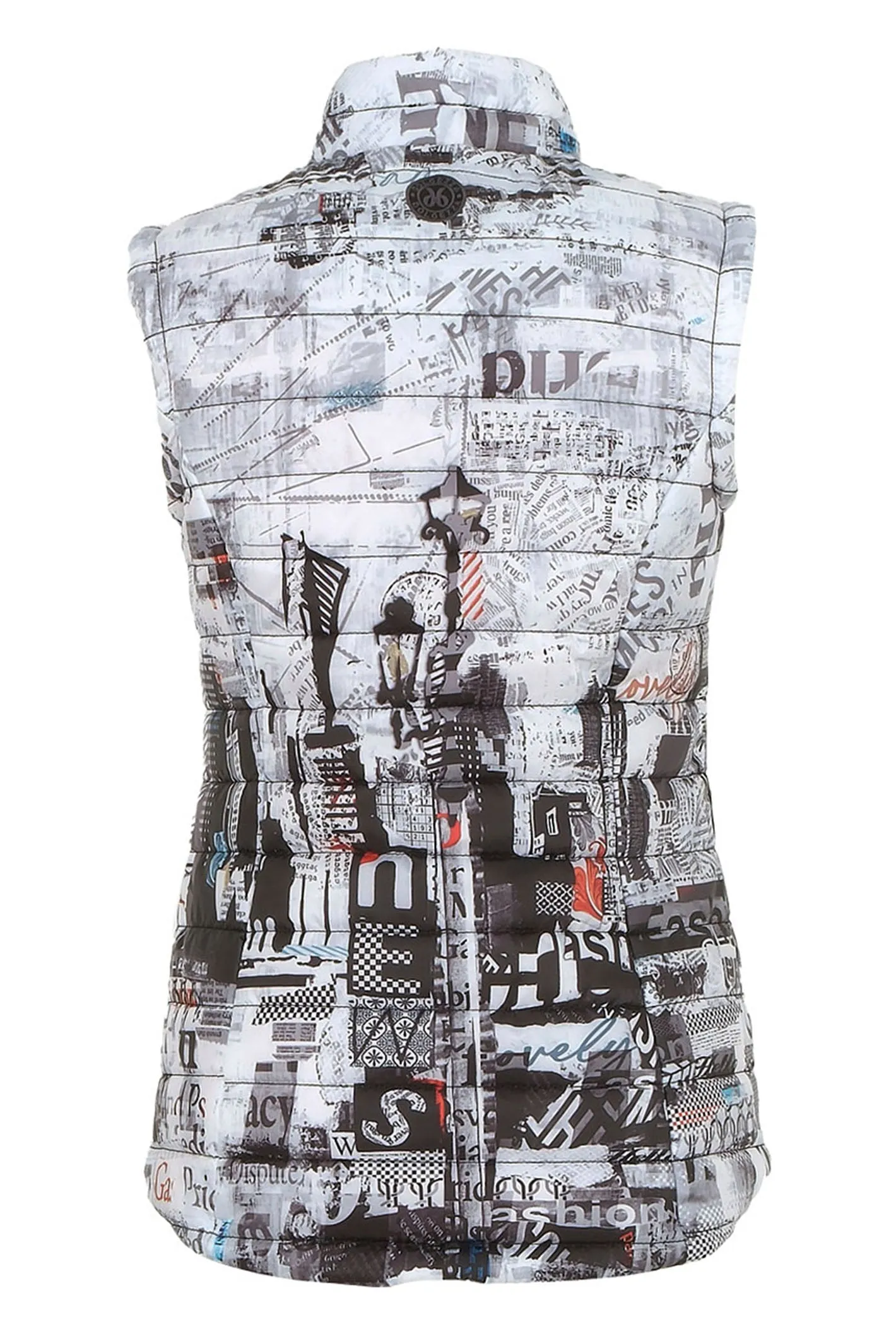Dolcezza 74822 Padded Gilet Black City Life Print